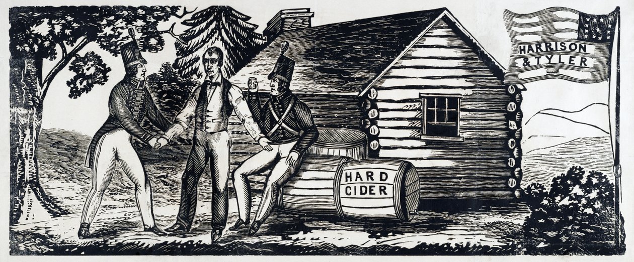 Emblema para la campaña presidencial de Harrison & Tyler en 1840, pub. 1840 de American School