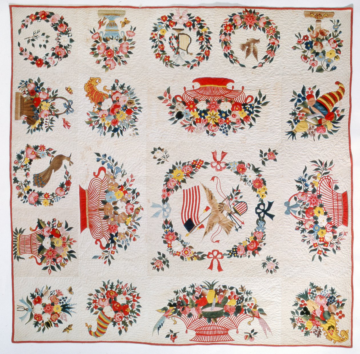 Colcha de Bandera y Flor, c.1860 de American School
