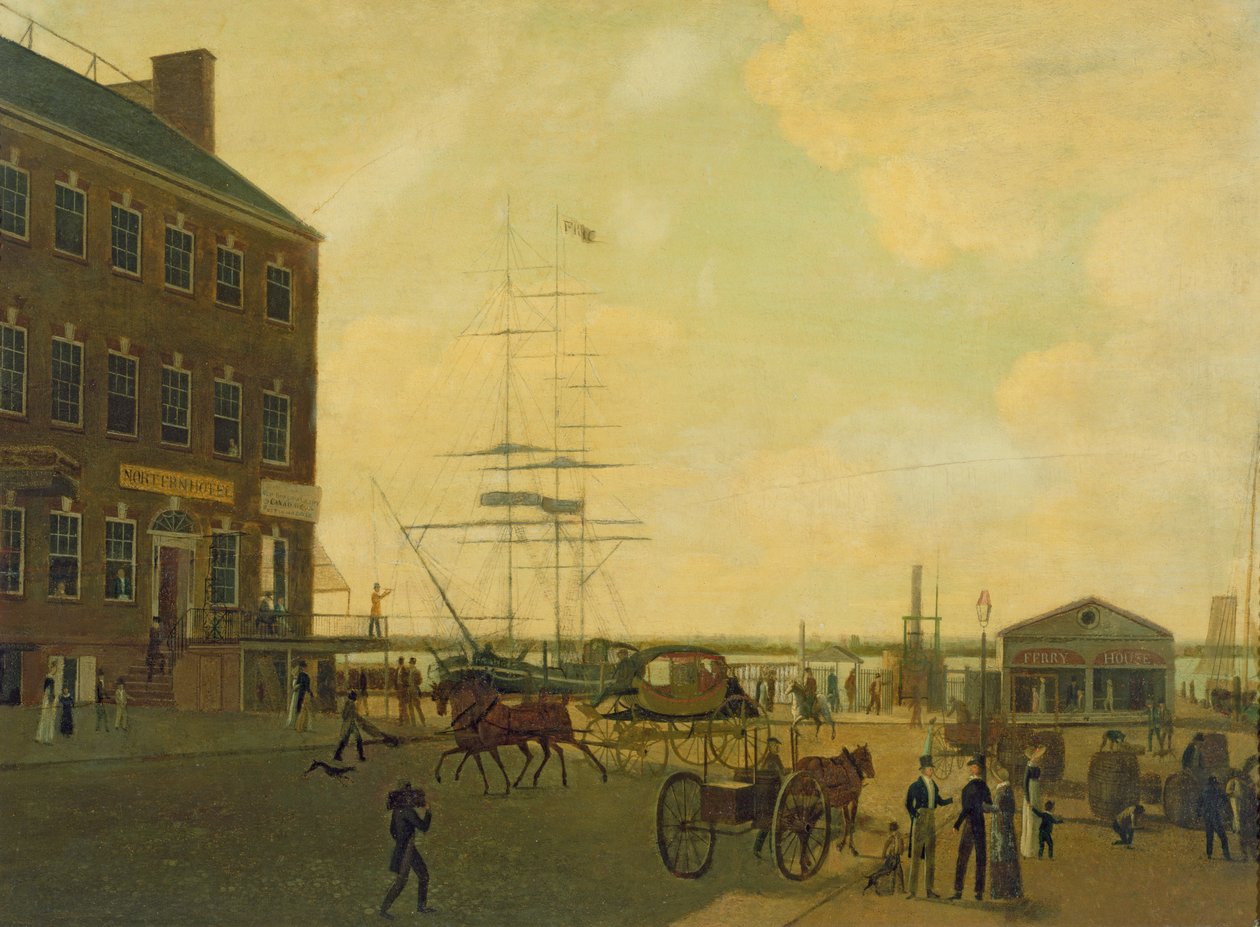 Pie de la calle Cortlandt, Ciudad de Nueva York, c.1818-49 de American School