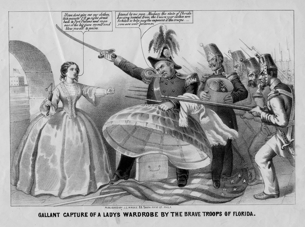 Valiente captura del guardarropa de una dama por las valientes tropas de Florida de American School