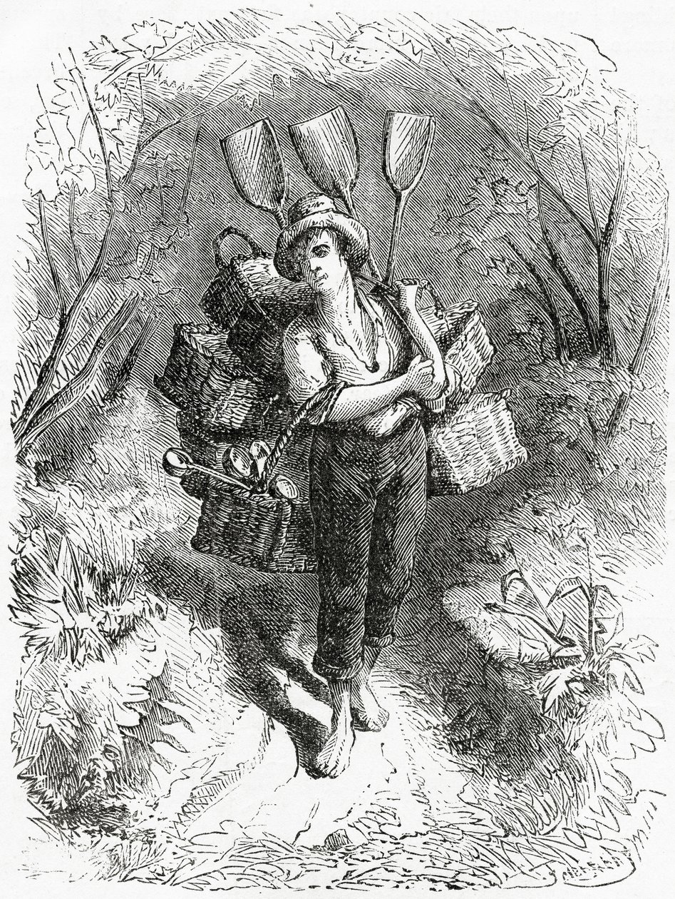 Yendo a la tienda, ilustración para una historia destacada, Una comunidad de marginados, de Appletons Journal, 23 de marzo de 1872 de American School