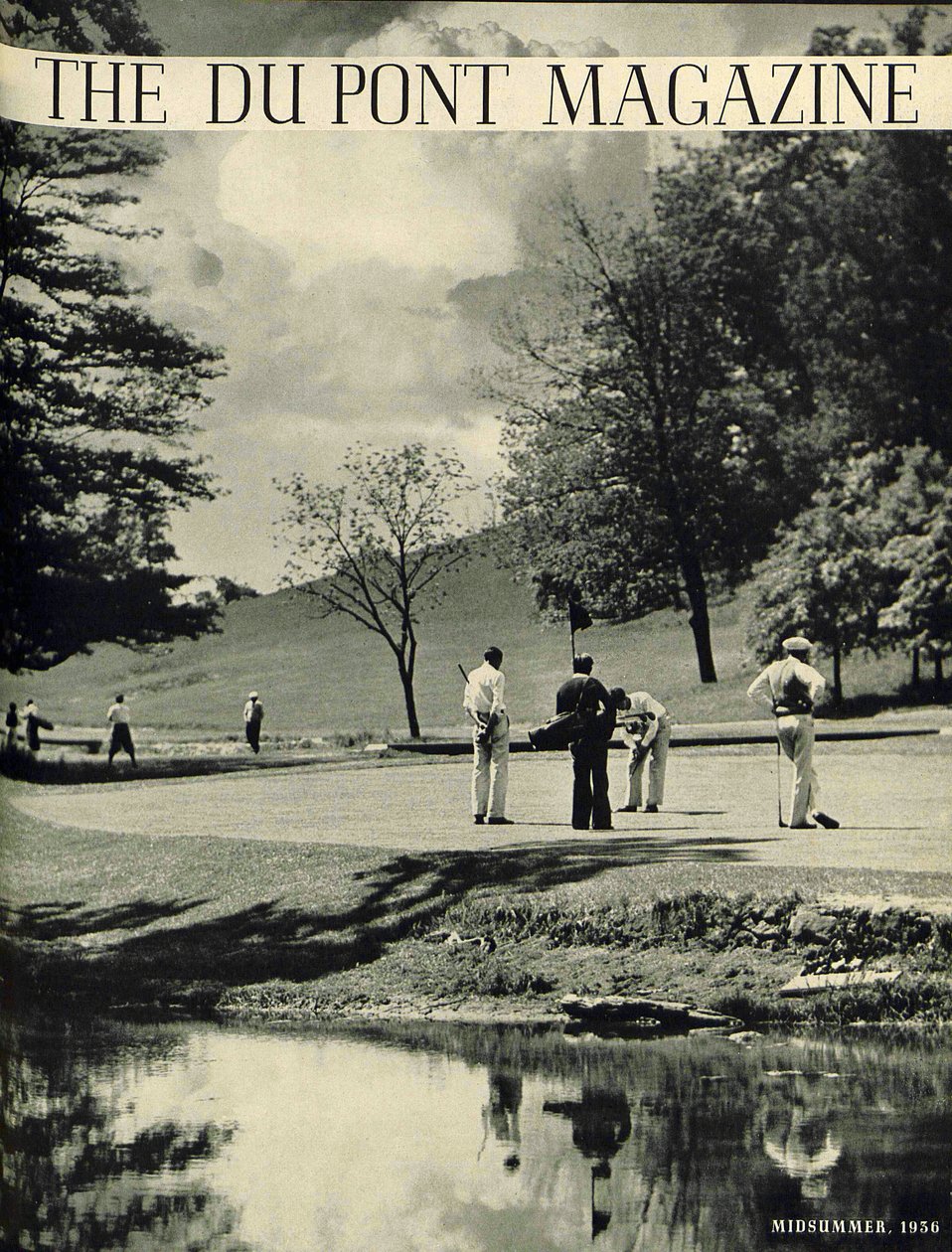 Golfistas, portada de la revista DuPont, julio-agosto 1936 de American School