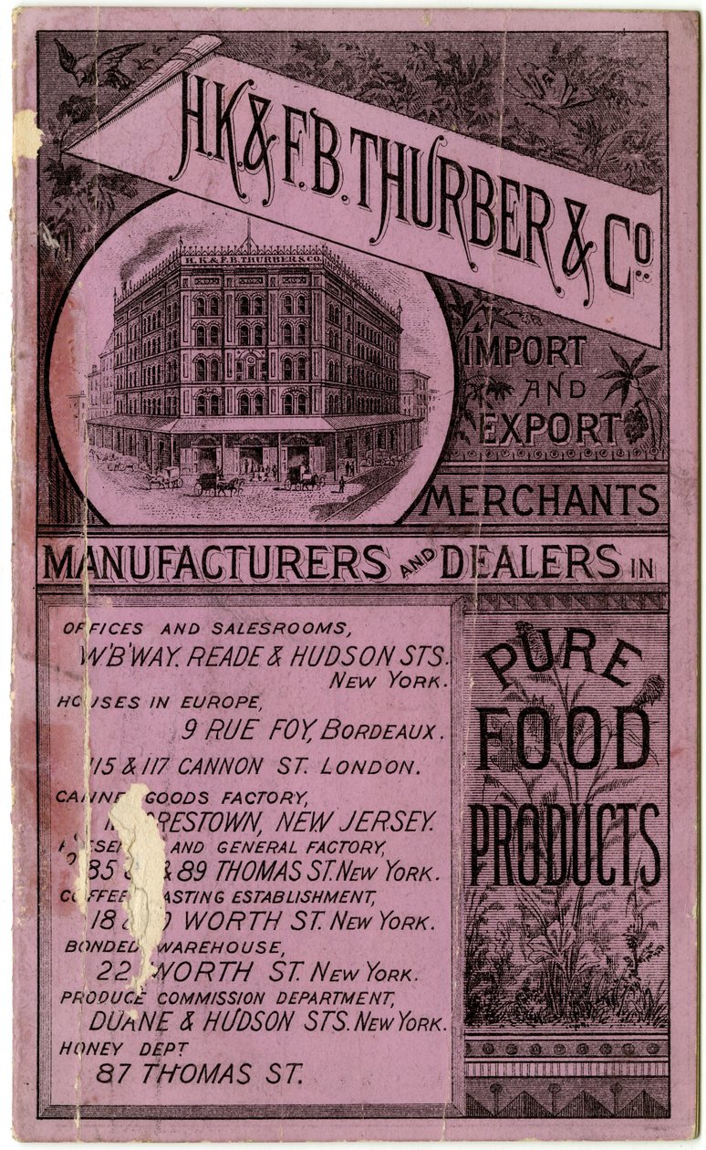 H.K. & F.B. Thurber & Co. folleto comercial, recto (folleto grabado) de American School