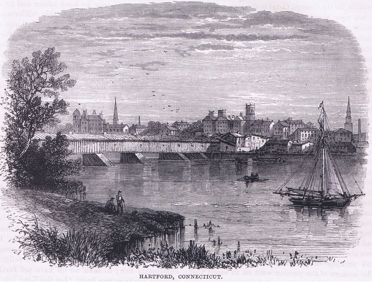 Hartford, Connecticut (1664), ilustración de Cassell