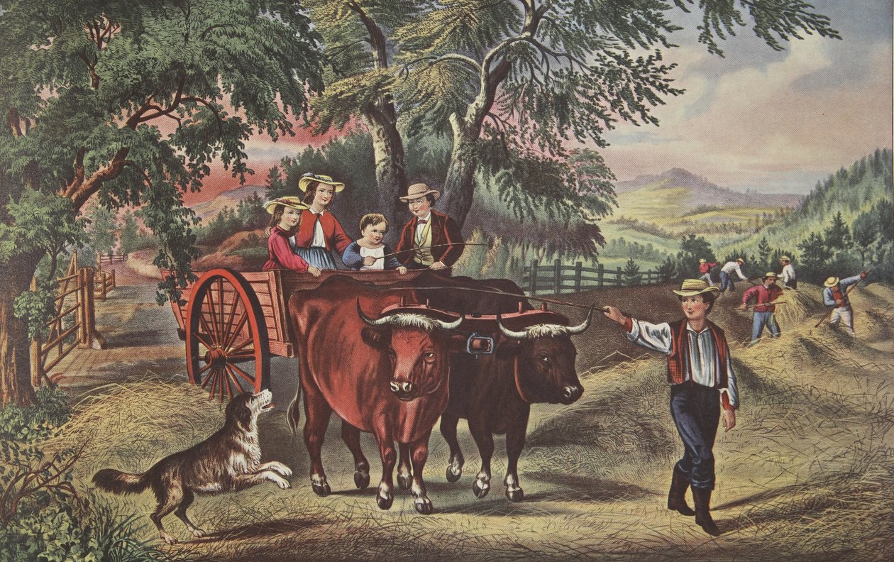 Tiempo de Heno, La Primera Carga, pub. 1868, Currier & Ives de American School