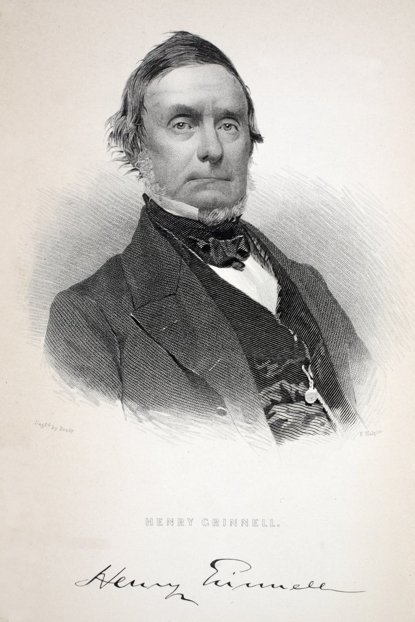Henry Grinnell, ilustración de Henry Grinnell (1799-1874); La segunda expedición Grinnell en busca de Sir John Franklin..., 1856 de American School
