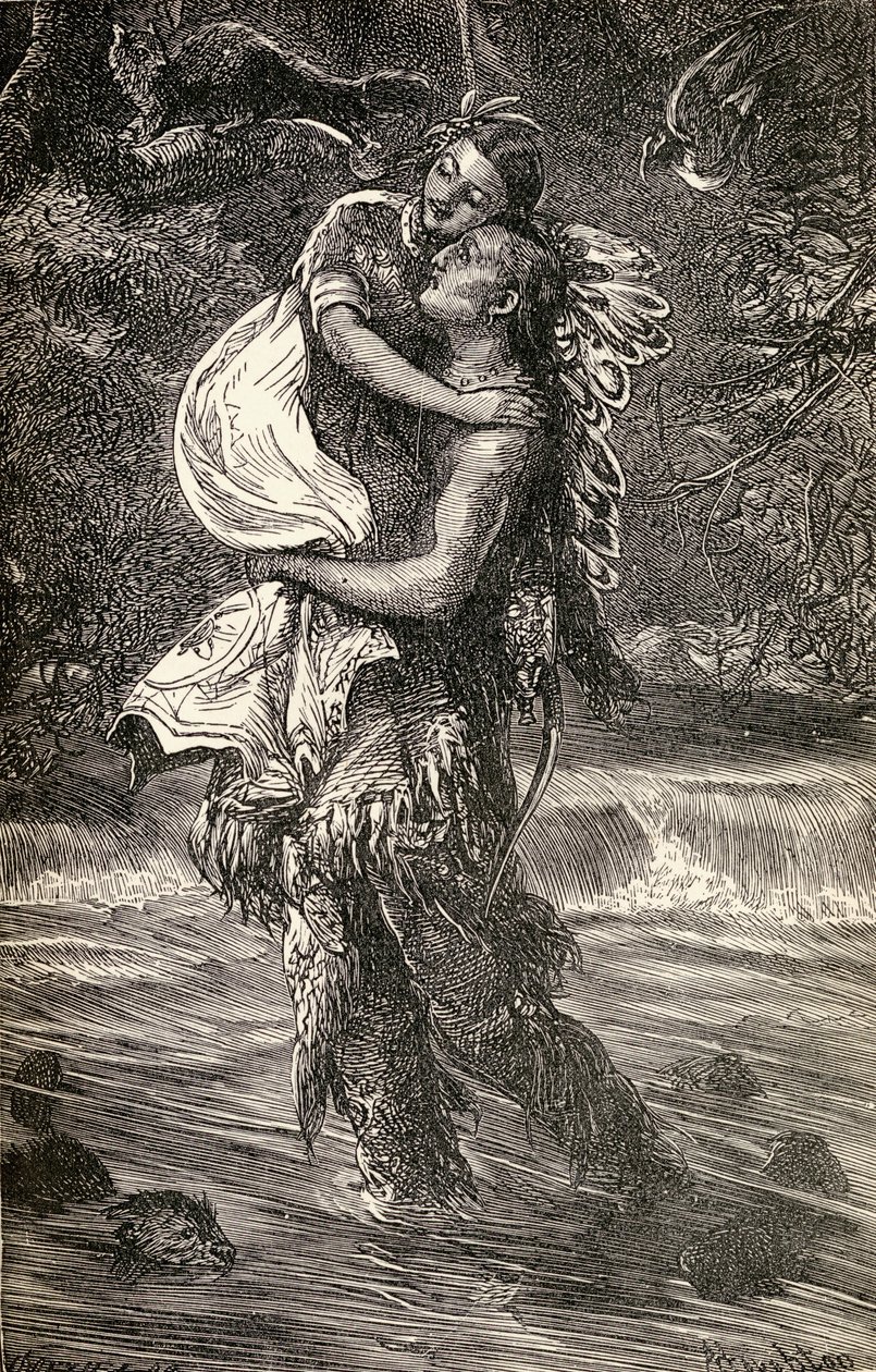 Hiawatha y Minnehaha, ilustración del poema 