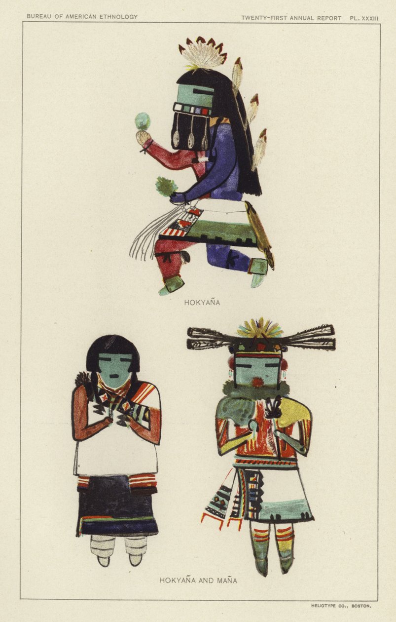 Hokyana y Mana (litografía en color) de American School