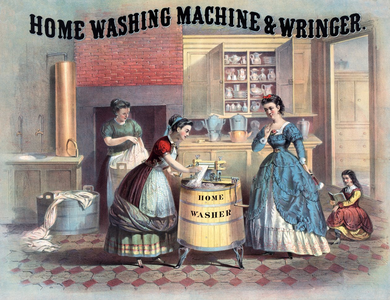 Lavadora y escurridor casero, c.1869 de American School