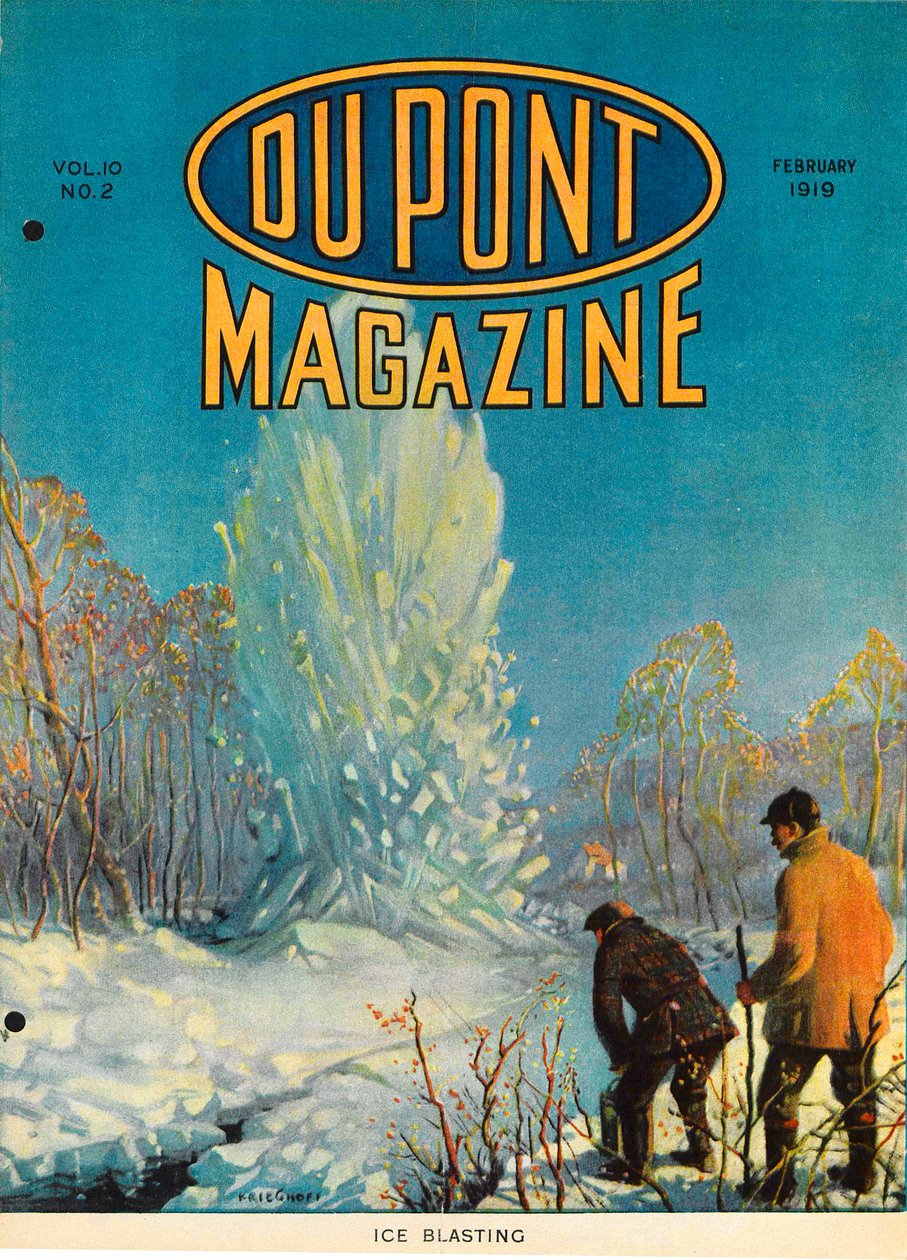 Explosión de Hielo, portada de la revista DuPont, febrero de 1919 de American School