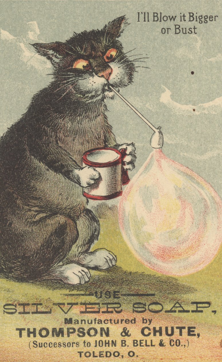 Lo soplaré más grande o reventaré, anuncio de Silver Soap, c.1880 de American School