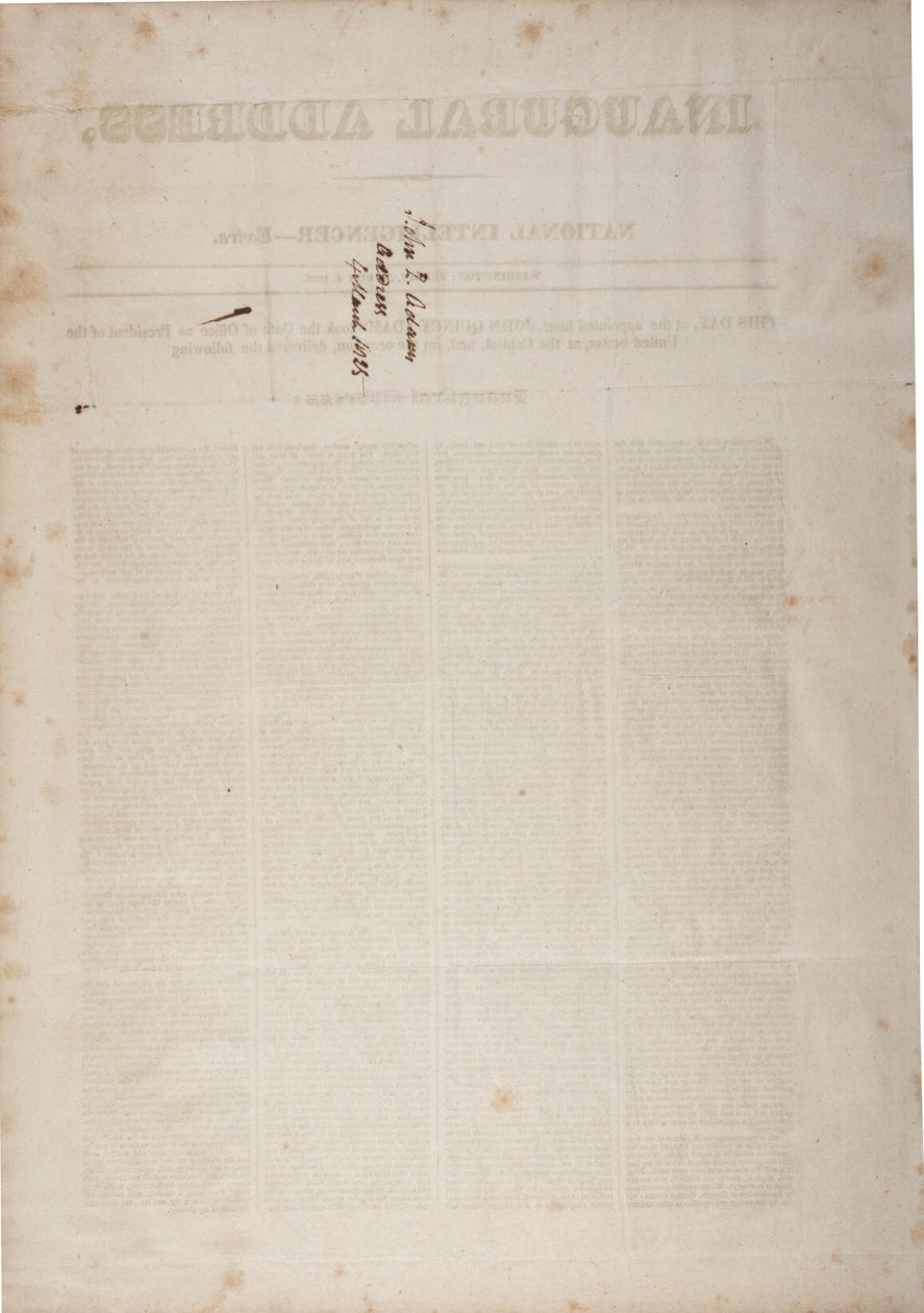 Discurso inaugural de John Quincy Adams, 4 de marzo de 1825 de American School