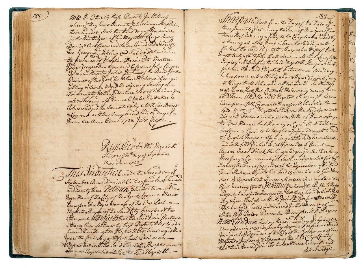 Contrato de Elizabeth Fortune, 10 de septiembre de American School