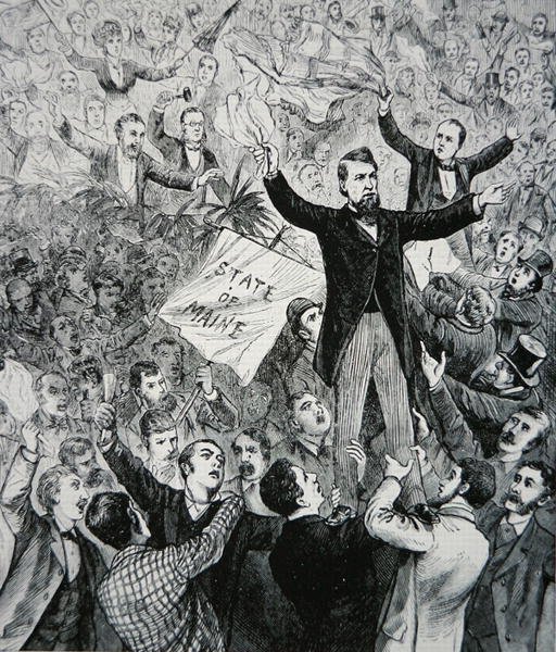 James G. Blaine (1830-93) (grabado) de American School