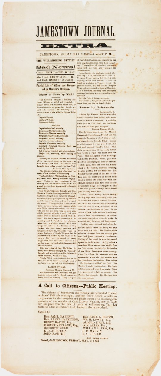 Jamestown journal extra, 9 de mayo de 1862 de American School