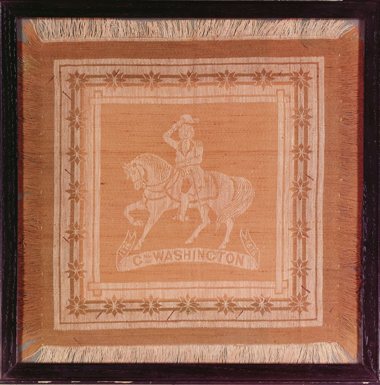 Pañuelo que representa a George Washington (1732-99) a caballo, 1876 de American School