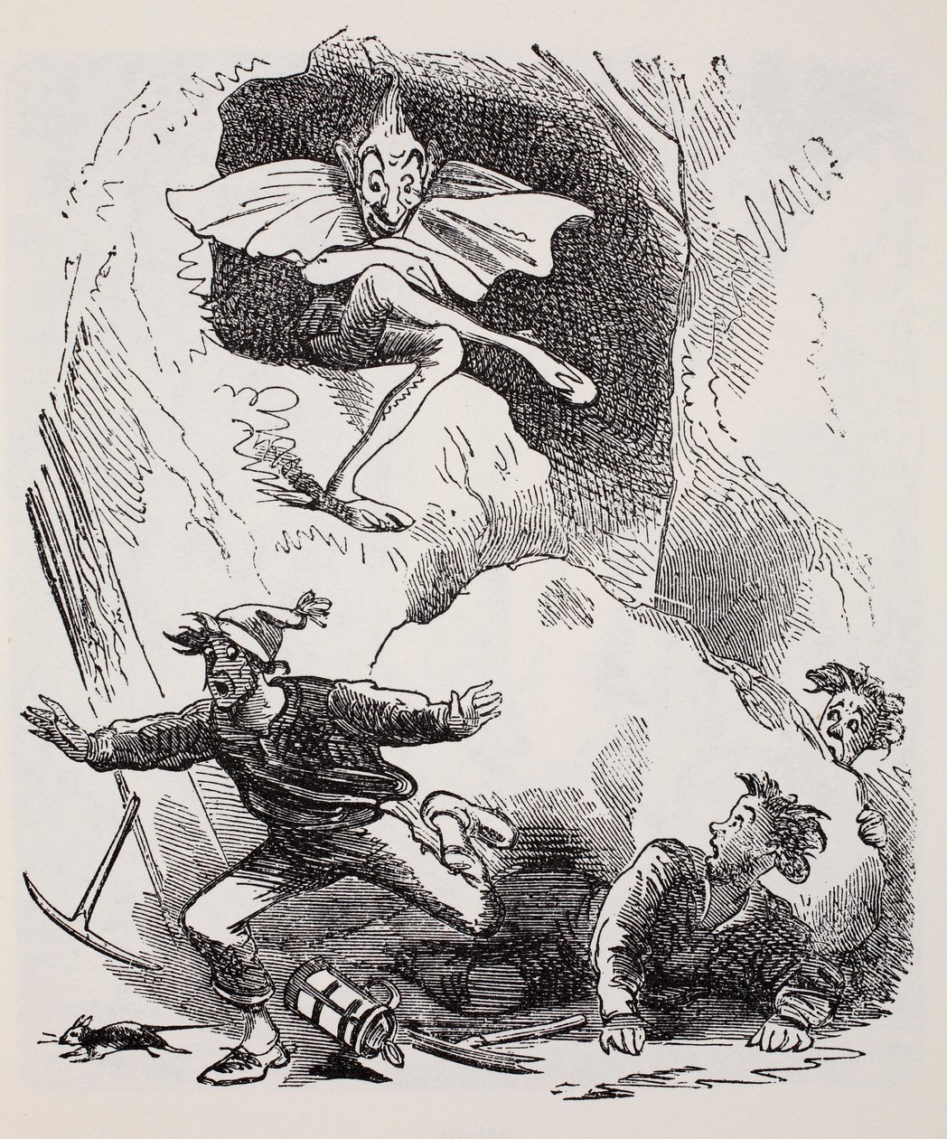 Kobolds, de La Guía Mundial de Gnomos, Hadas, Elfos y Otros Seres Pequeños por Thomas Keightley (1789-1872) Publicado 1880, (grabado en blanco y negro) de American School