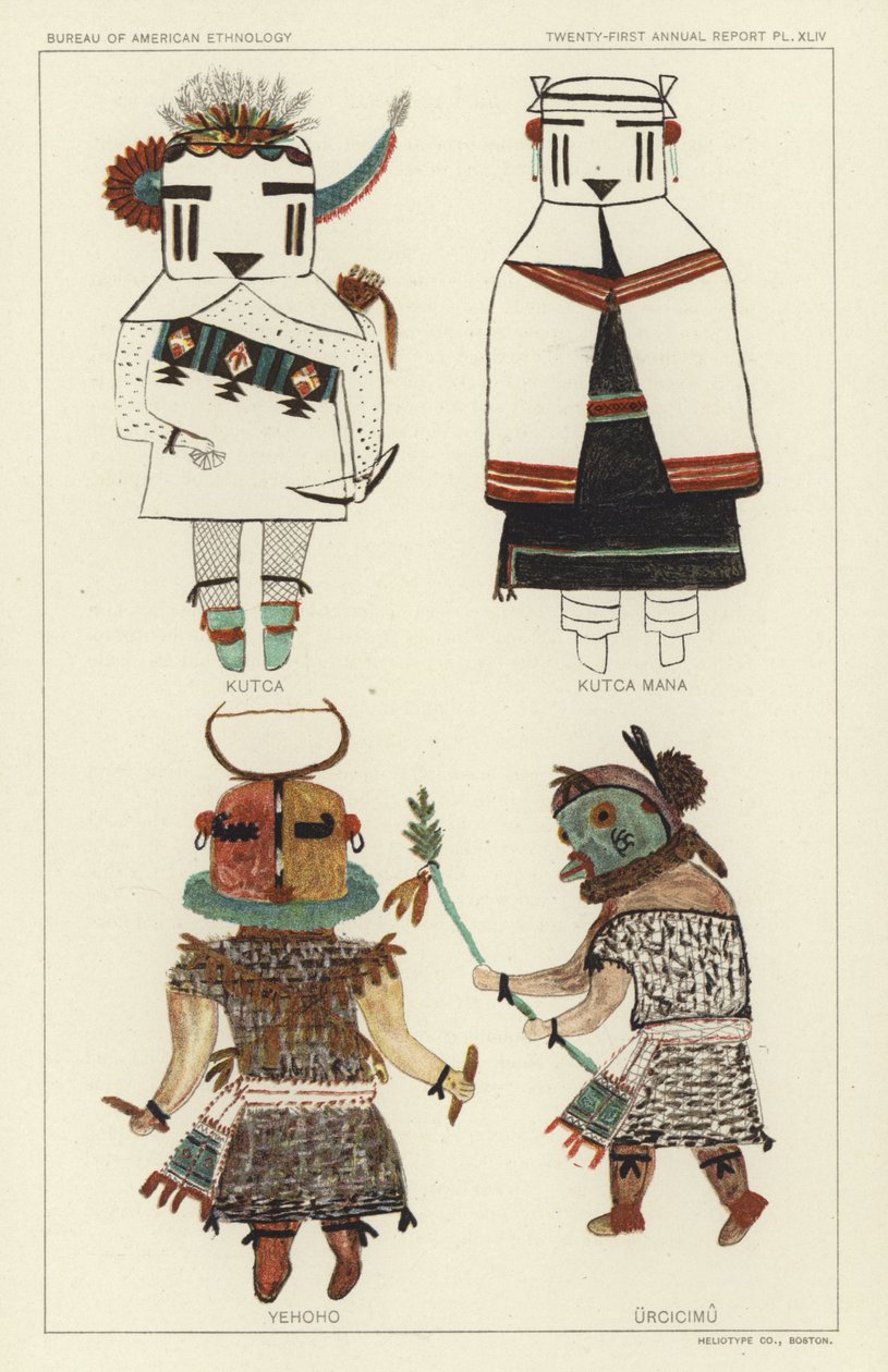 Kutca, Kutca Mana, Yehoho, Urcicimu (litografía en color) de American School