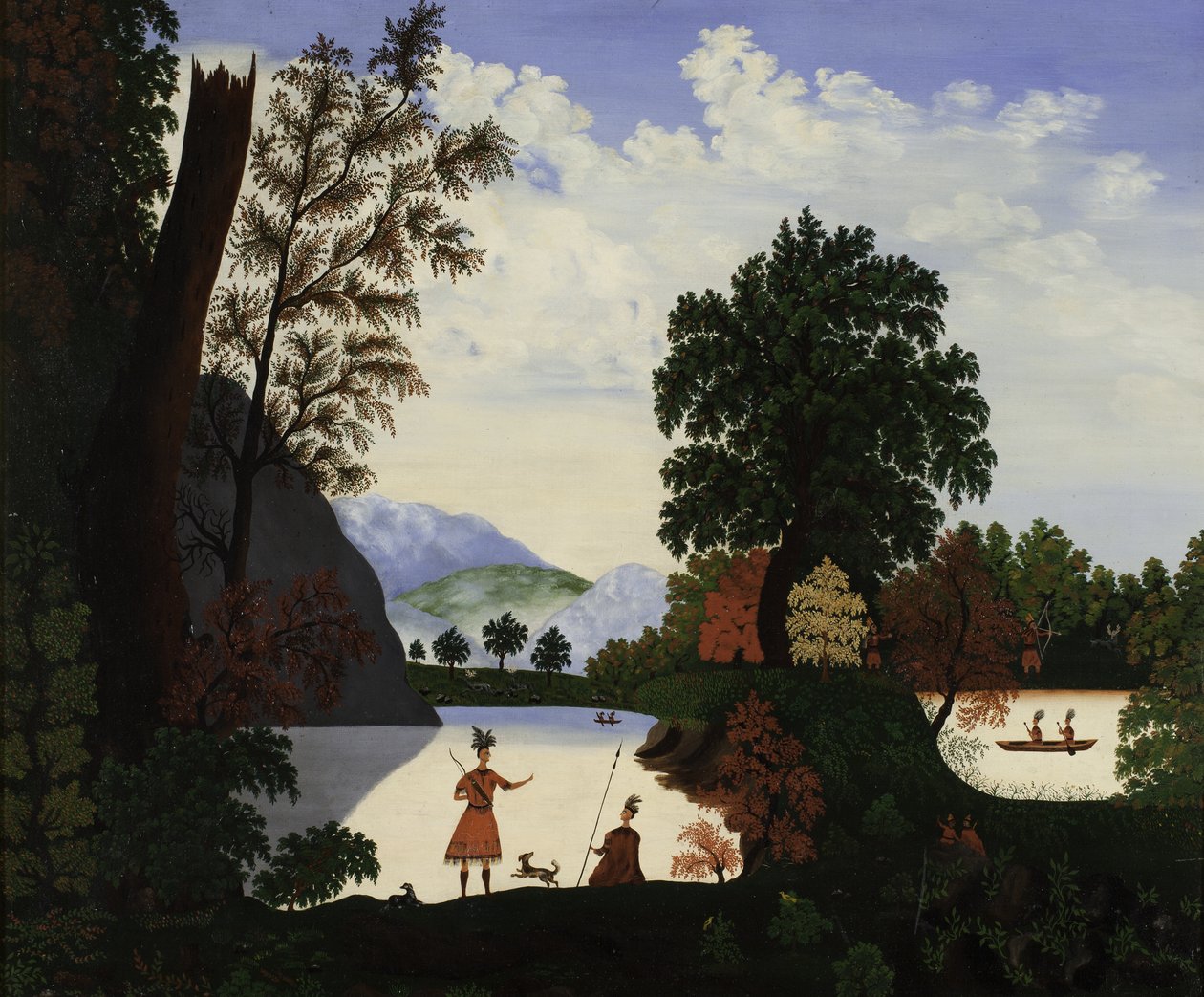Paisaje con indios, 1880 de American School