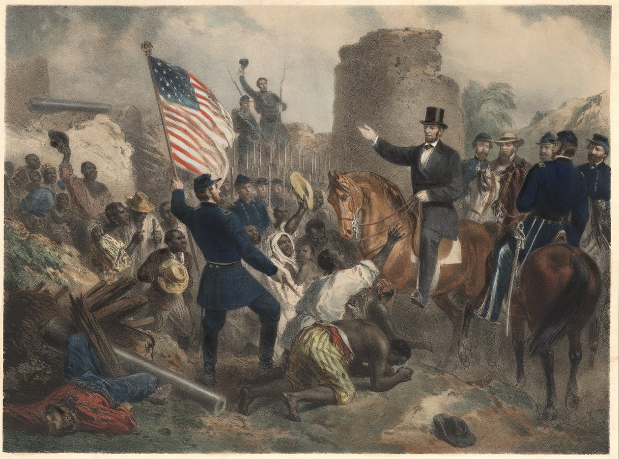 Lincoln en City Point, pub. 1865 de American School