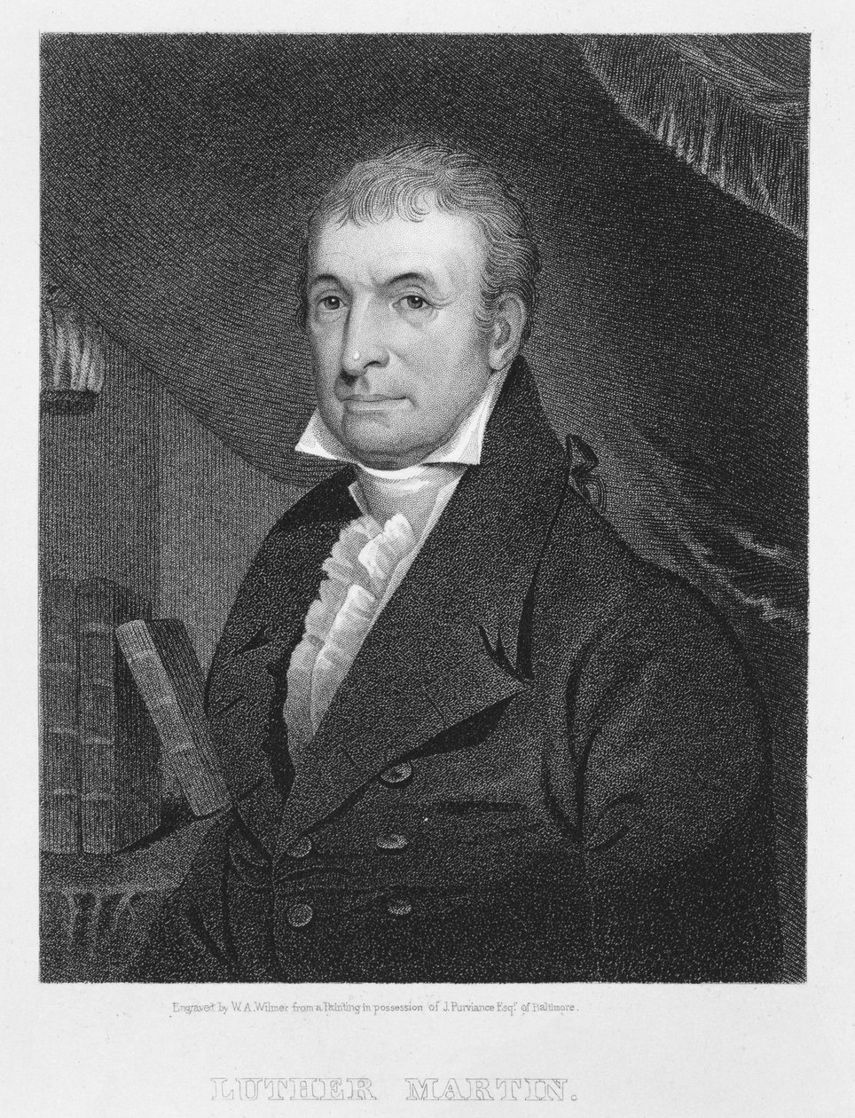 Lutero Martín, grabado por William A. Wilmer (c.1820-55) de American School
