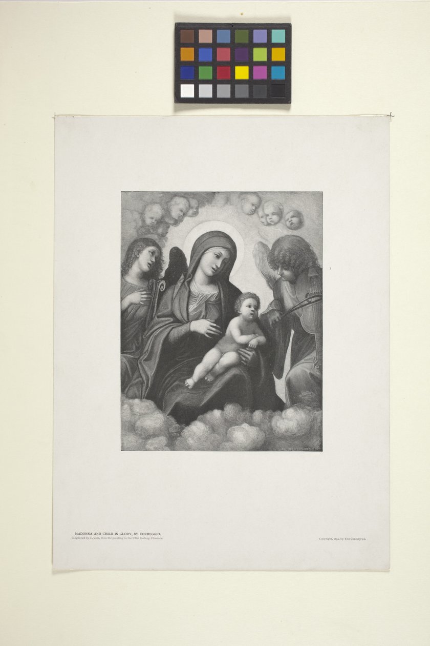 Virgen con el Niño en la Gloria (tinta) de American School