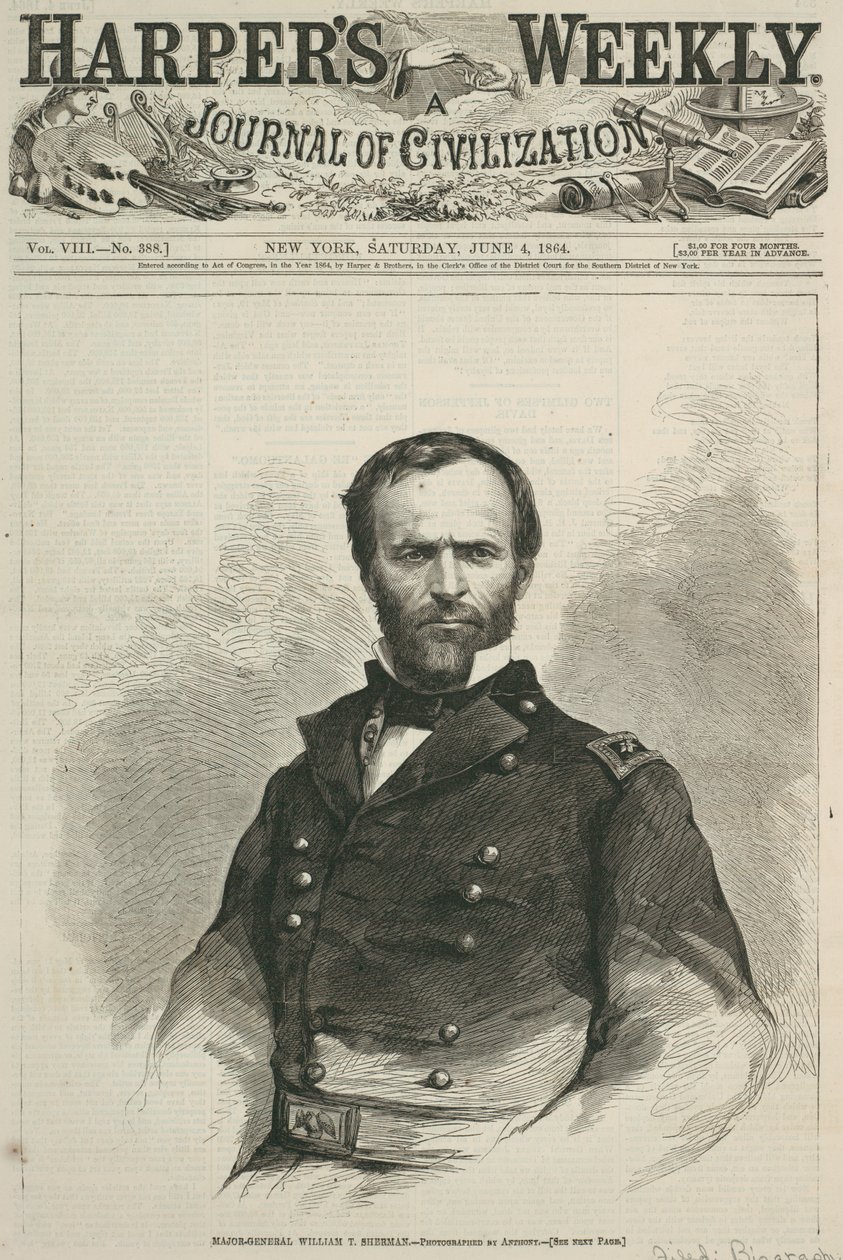 Mayor General William T. Sherman, portada de Harper