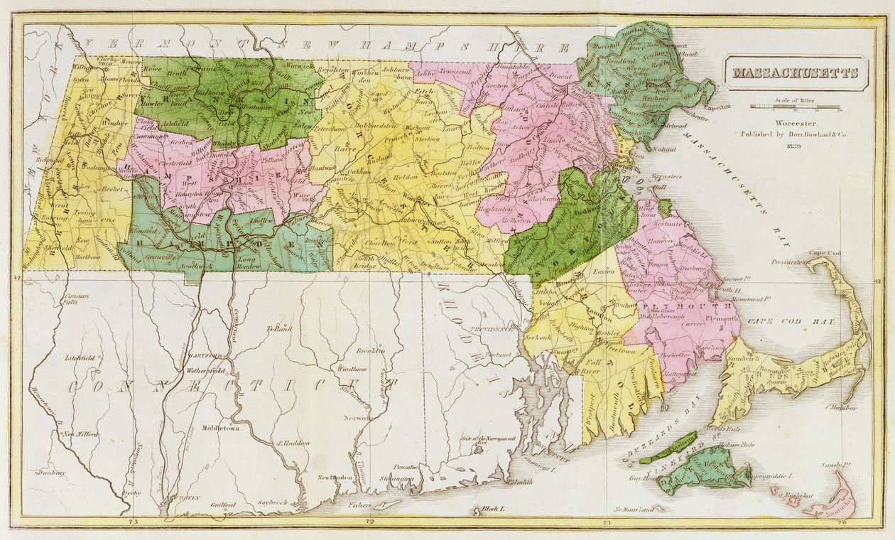 Mapa de Massachusetts, de 
