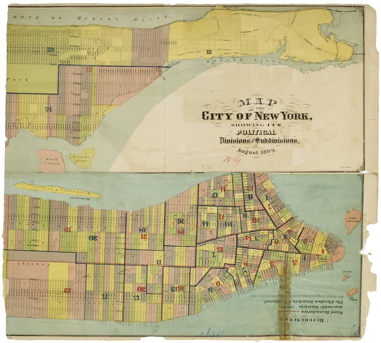 Mapa de la ciudad de Nueva York, mostrando sus divisiones políticas y subdivisiones de American School
