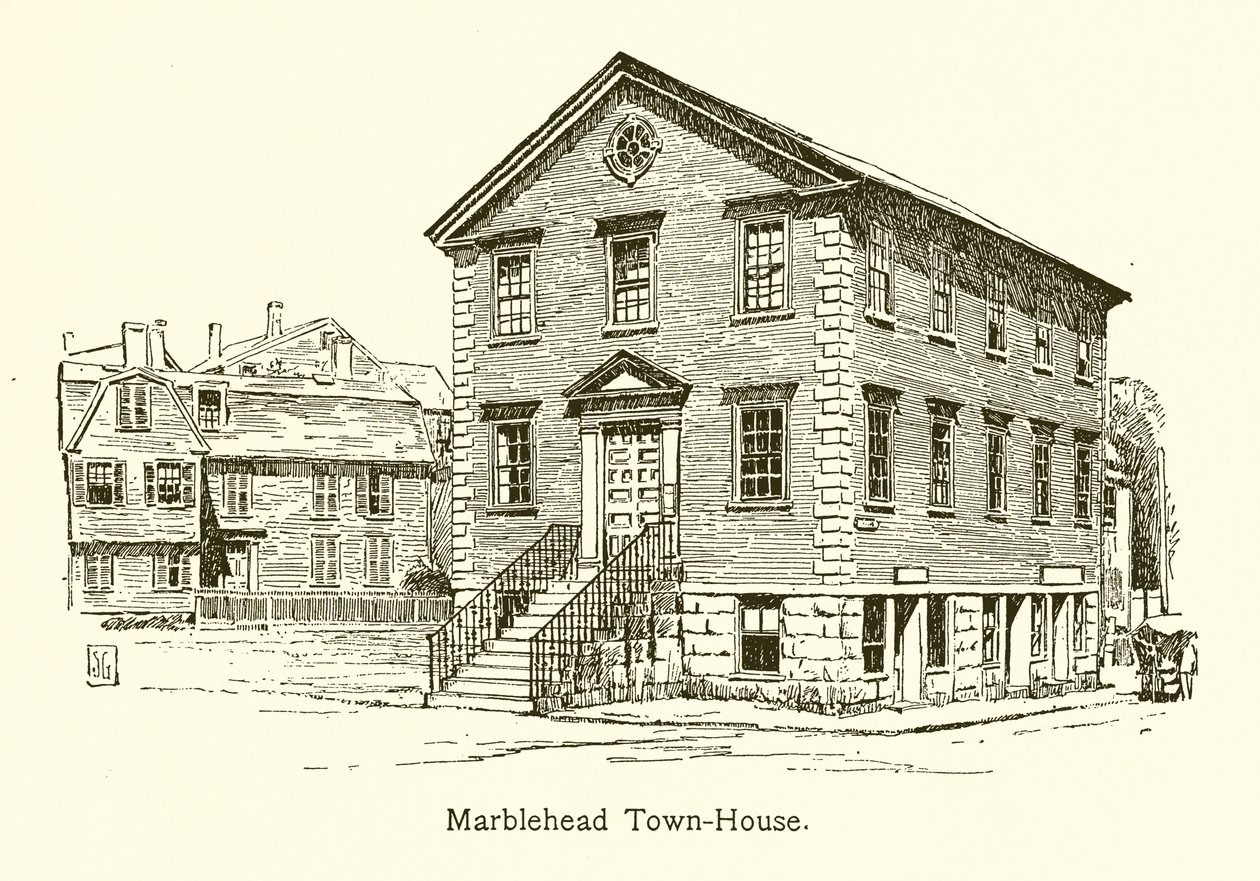 Marblehead Town-House (grabado) de American School