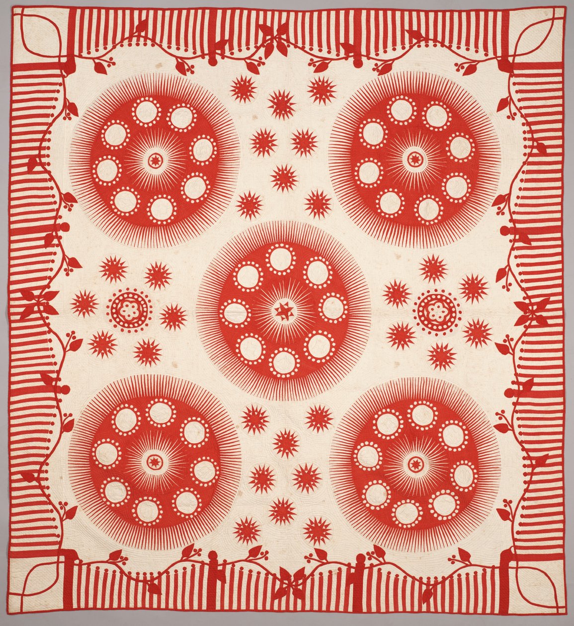 Colcha "Brújula del marinero" o "Estallido solar", c.1840-50 de American School