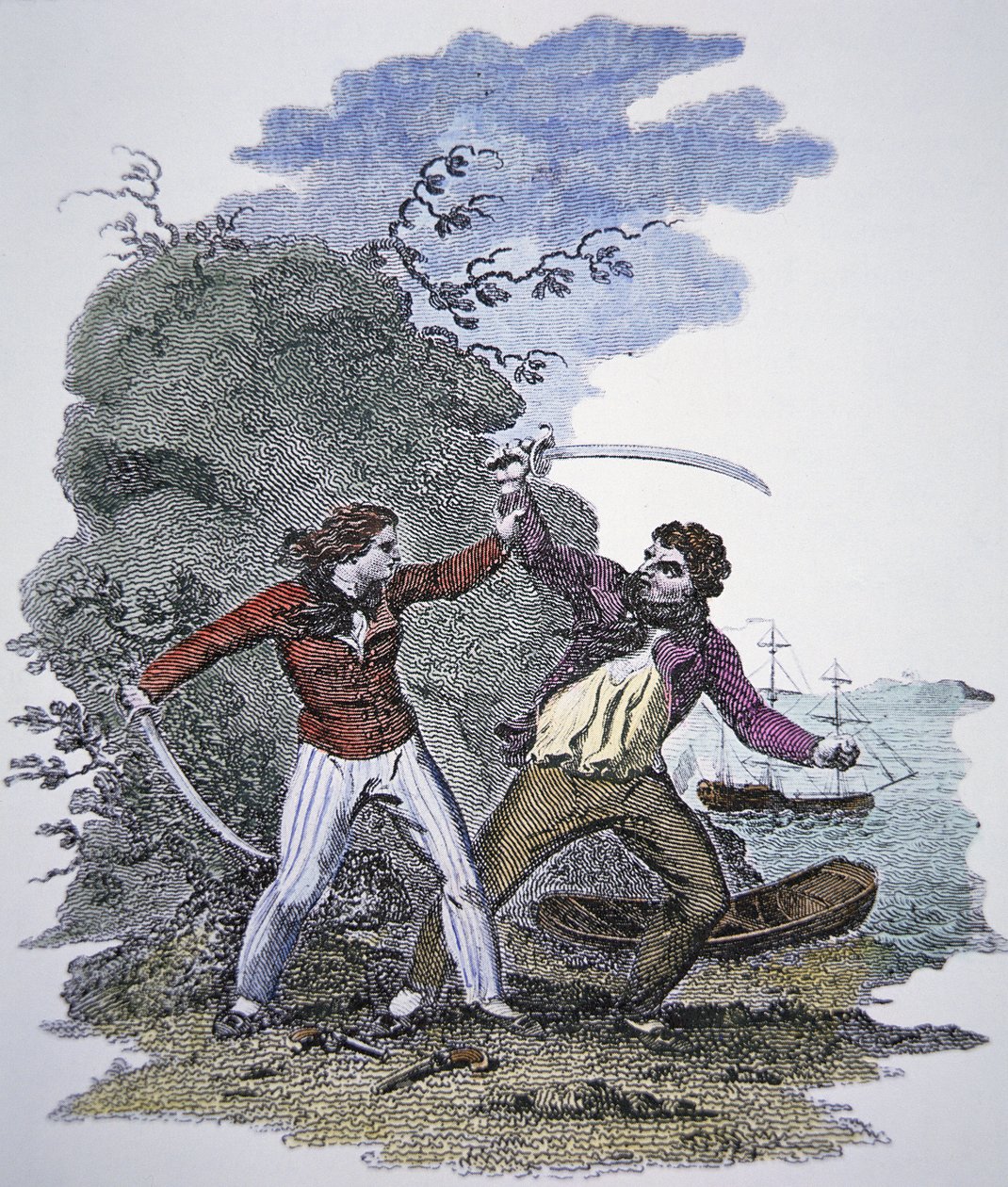 Mary Read lucha contra otro pirata para salvar la vida de su amante de American School