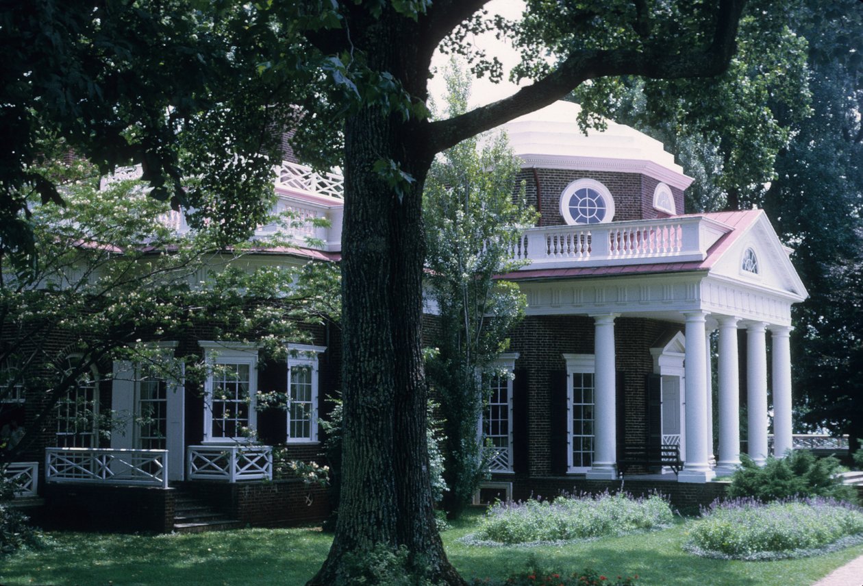 Monticello, diseñado por Thomas Jefferson de American School