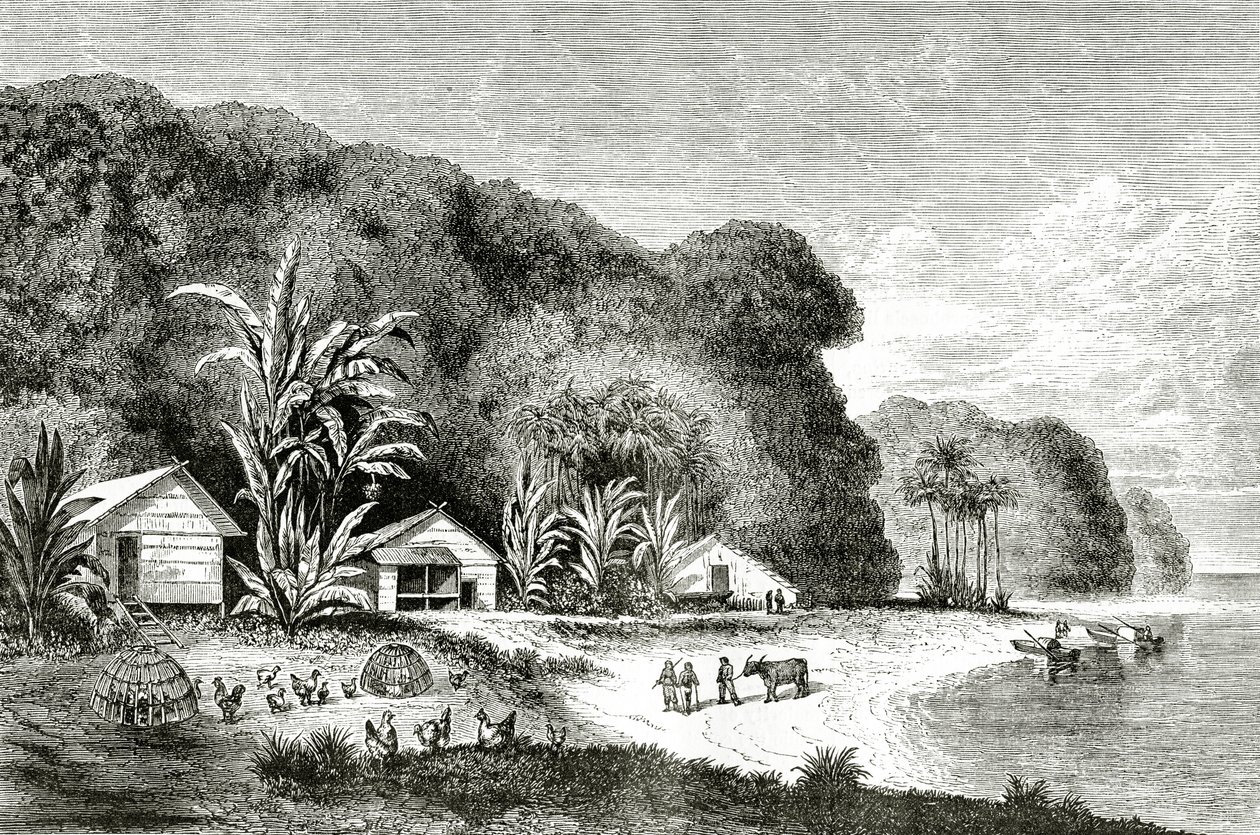 Boca del Río Saigón, ilustración de Una Visita a Saigón por Walter Rose, publicada en Appletons Journal, 4 de mayo de 1872 de American School