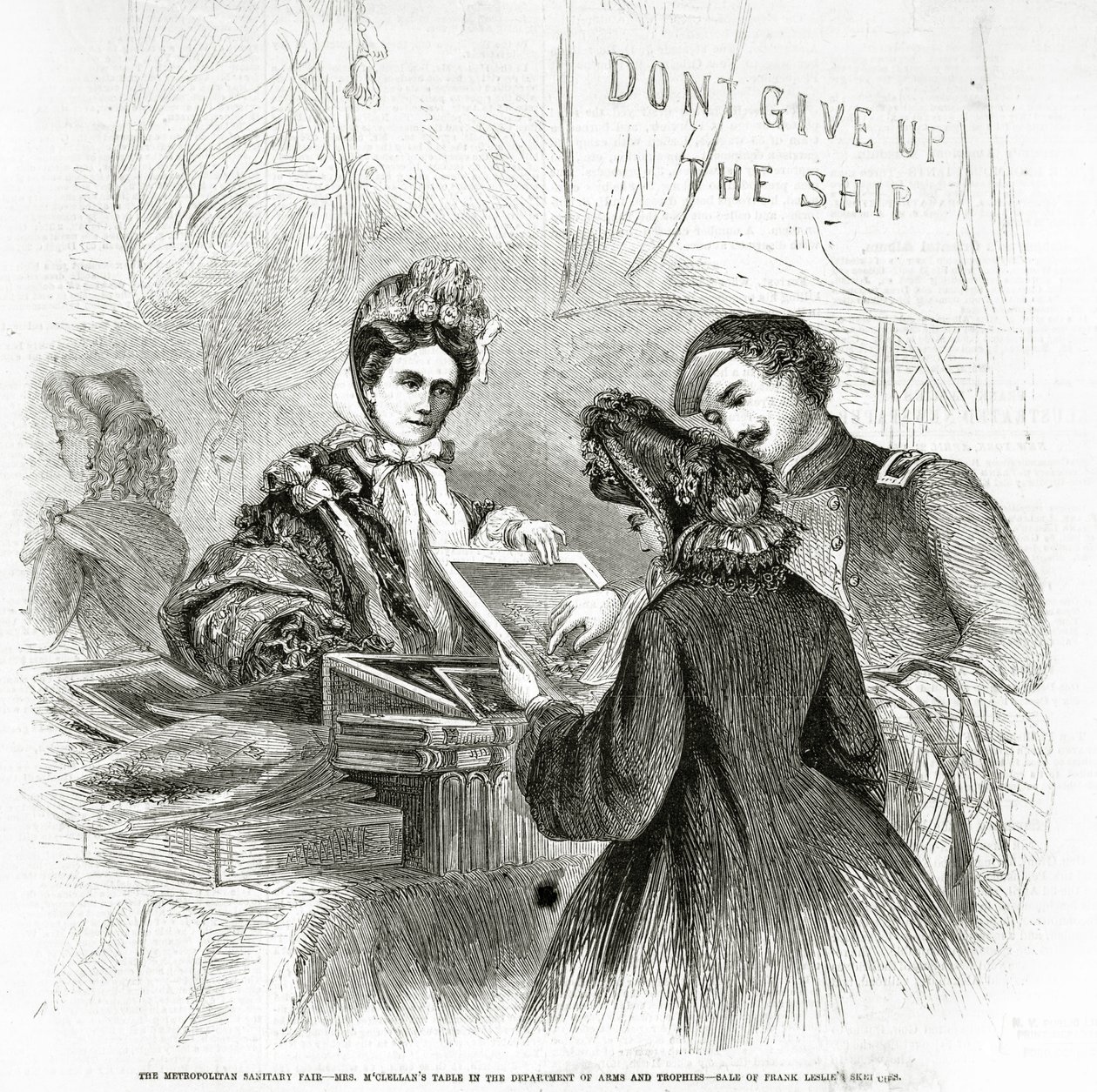 La mesa de la Sra. McClellan en "La Feria Sanitaria Metropolitana" de American School