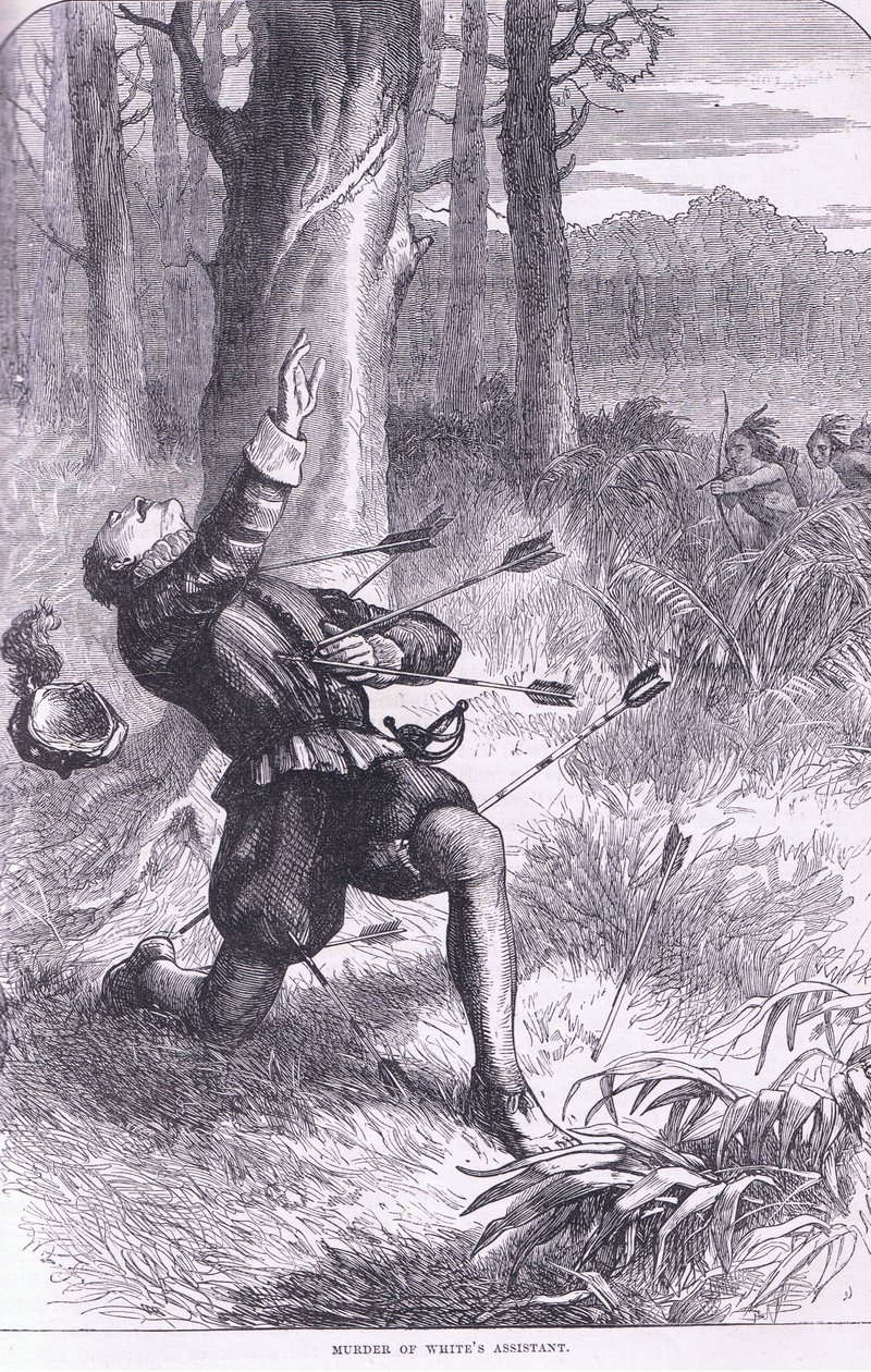 Asesinato del asistente de White, ilustración de la Historia de los Estados Unidos de Cassell, pub. por Petter & Galpin c.1890 de American School