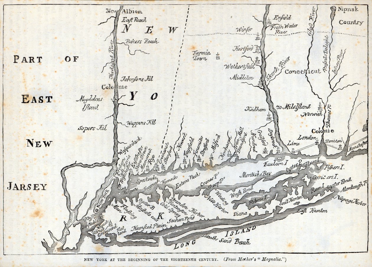 Nueva York a principios del siglo XVIII de American School