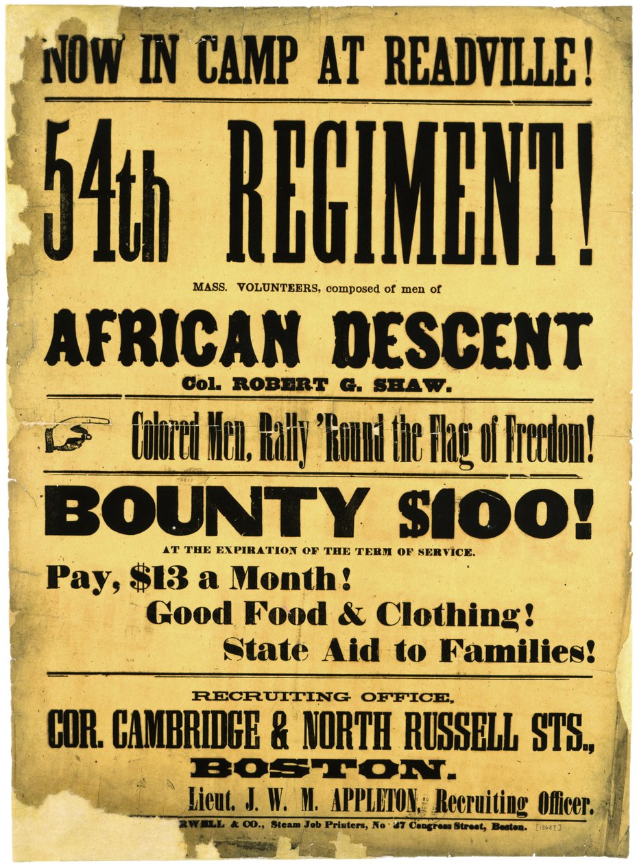 ¡Ahora en el campamento en Readville! 54º Regimiento!, c.1863 de American School