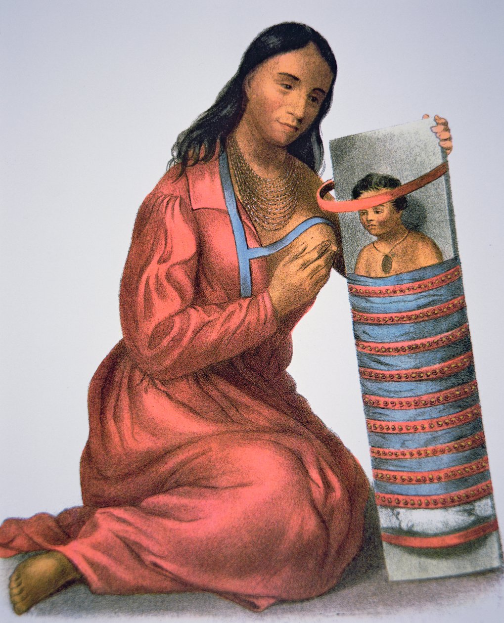 Madre y bebé Ojibwa, c.1821 de American School