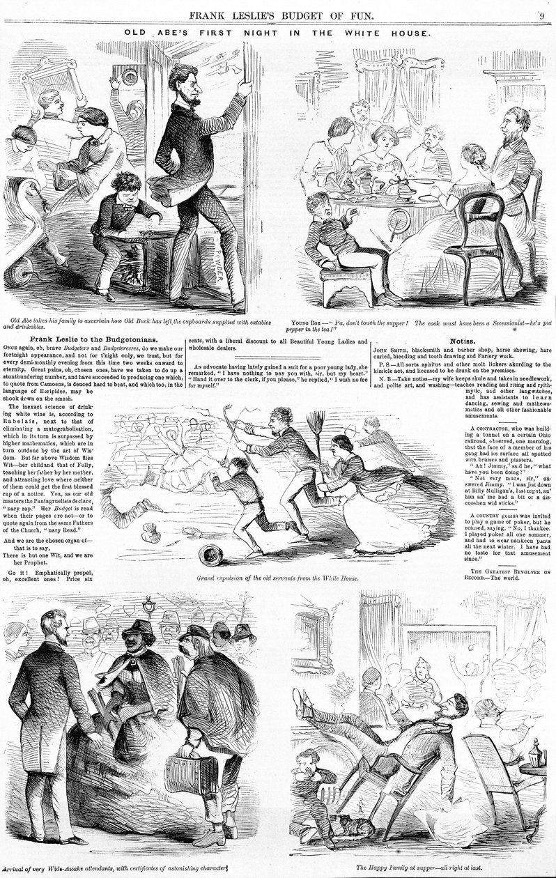 La primera noche del viejo Abe en la Casa Blanca, c.1860 de American School