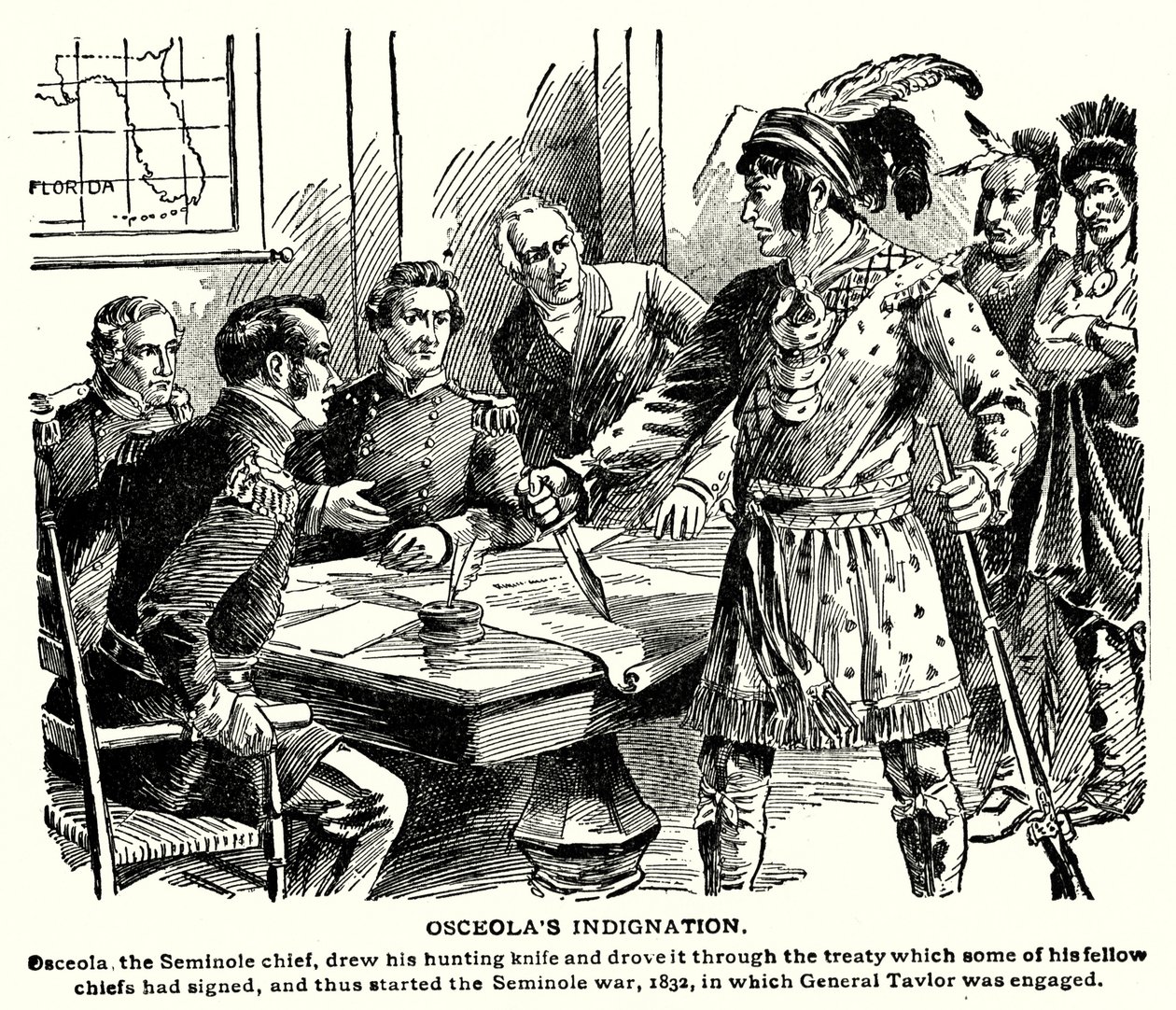 La indignación de Osceola (litografía) de American School