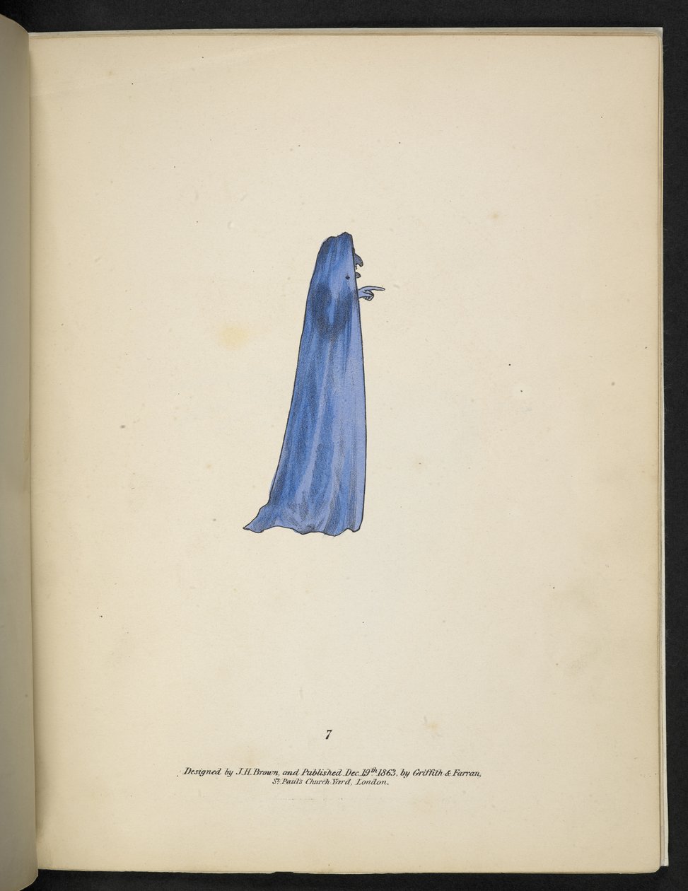 Lámina 7. Un fantasma de azul.  espectropia; o Sorprendentes ilusiones espectrales que muestran fantasmas por todas partes, y de cualquier color, etc. ser. 1.  J H. Marrón  1864 de American School