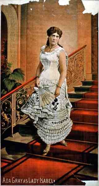 Retrato de Ada Gray como Lady Isabel (litografía en color) de American School