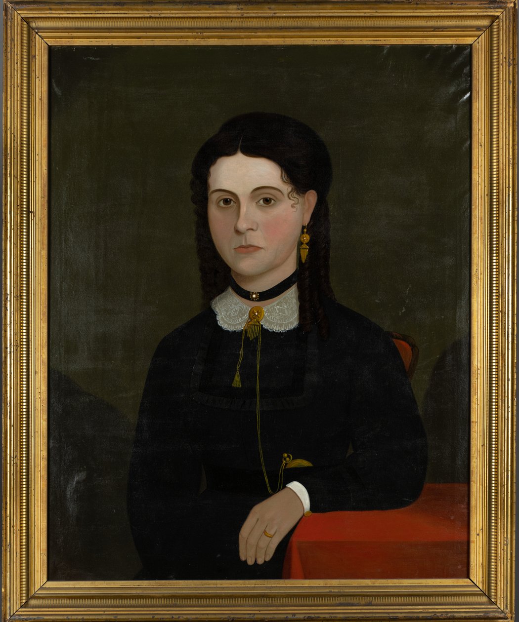Retrato de Elizabeth Laverton Winn (n.1833) 1853-60 (óleo sobre lienzo) (véase 199361 para la pareja) de American School