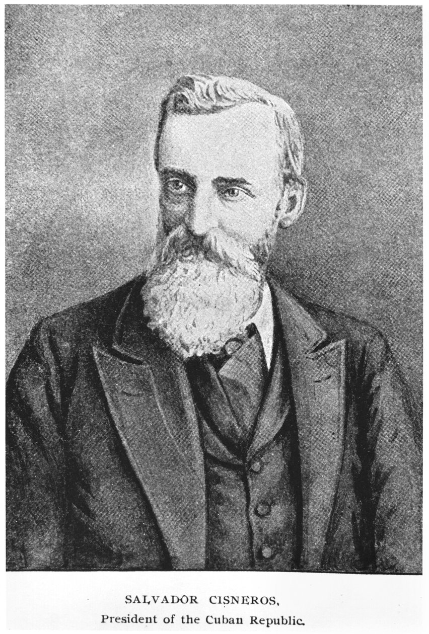 Retrato de Salvador Cisneros Betancourt (1828-1914) de La Historia de Cuba por Murat Halstead, publicado en 1898 de American School