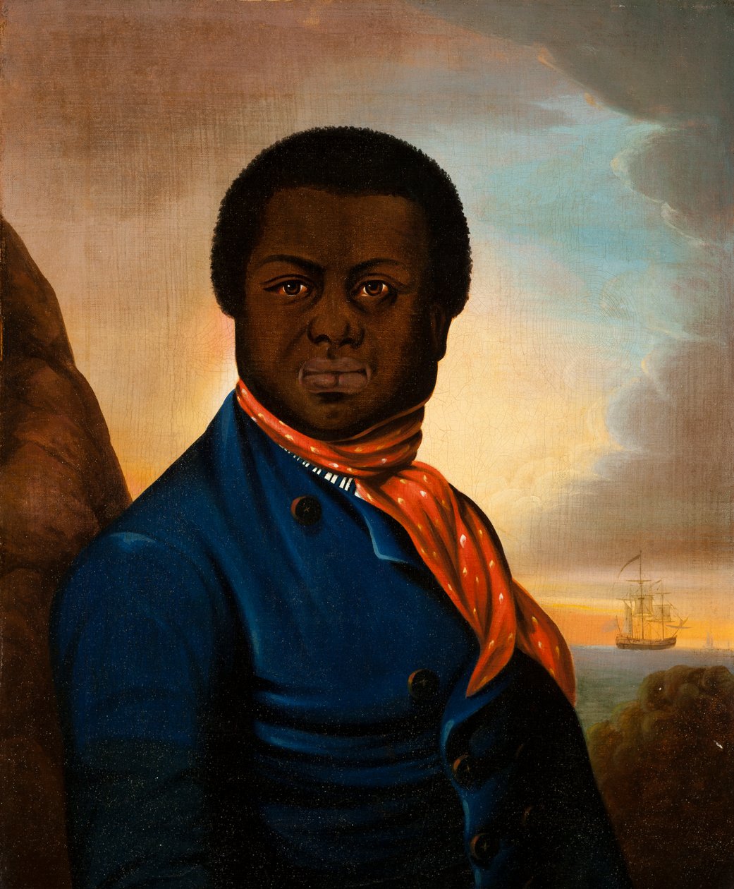 Retrato de un marinero (¿Paul Cuffe?), c.1800 de American School