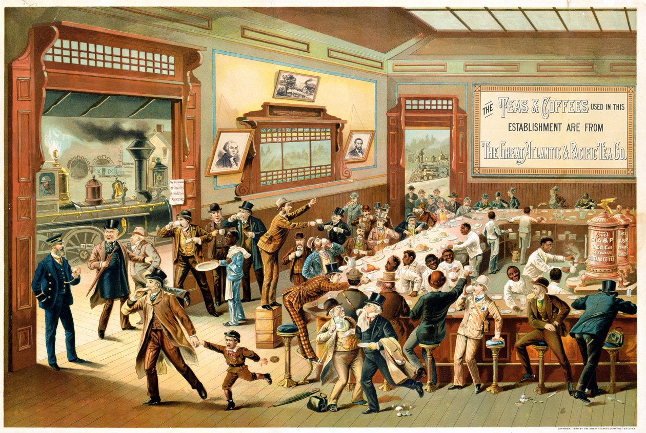 Cartel publicitario de Great Atlantic & Pacific Tea Co., 1886 de American School