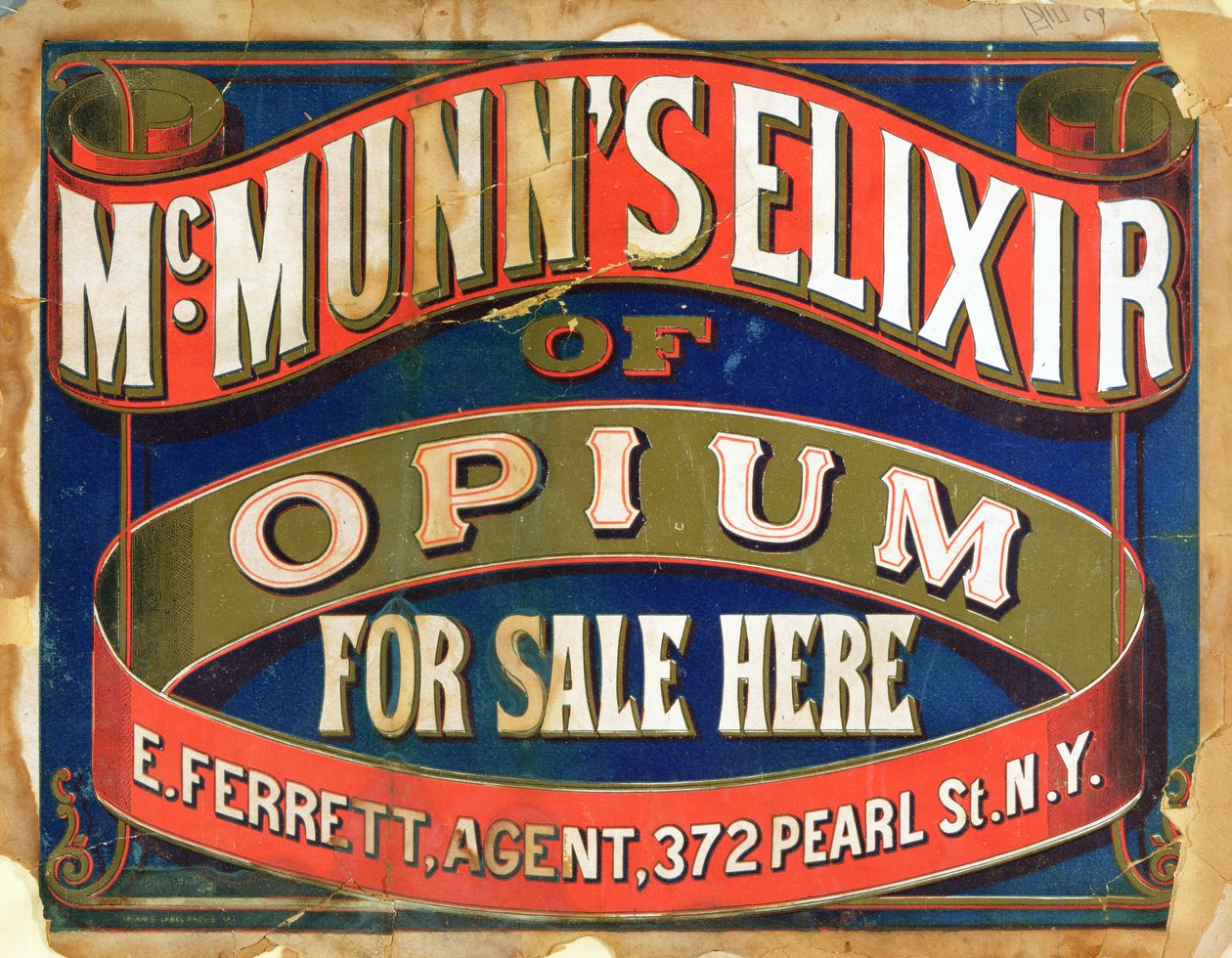 Póster publicitario de Elixir de Opio de McMunn de American School