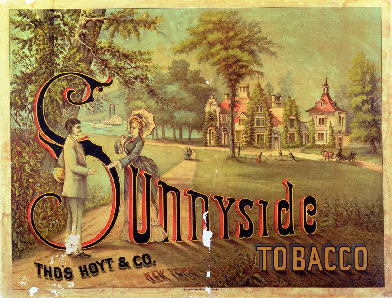 Cartel publicitario de Tabaco Sunnyside de American School