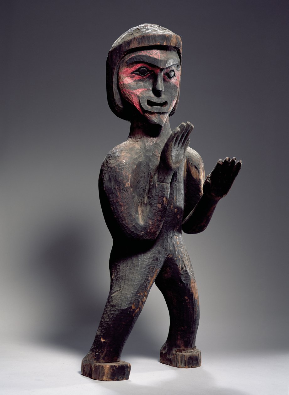 Figura de Potlatch (madera pintada) de American School